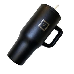 Iron Flask 40 oz Vacuum Insulated Tumbler Handle Lid Straw Black Stainless